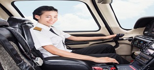 woman pilot flying plane