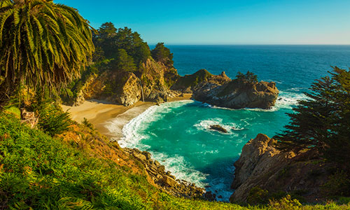 View of a beach at Julia Pfeiffer Burns State Park 