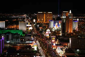 The lights of the Las Vegas Strip at night