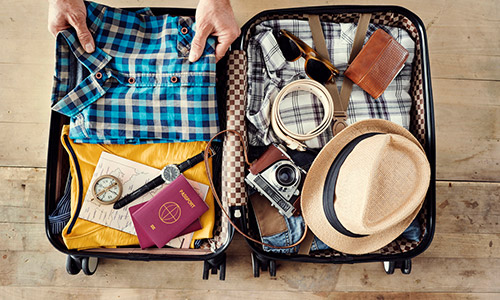packed suitcase